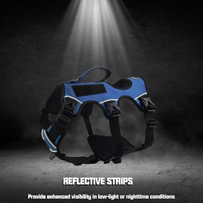 AUROTH Dog Harness - Escape Proof, No Pull, Soft Padded Reflective Adjustable Dog Vest with Lift Handle - Medium Size