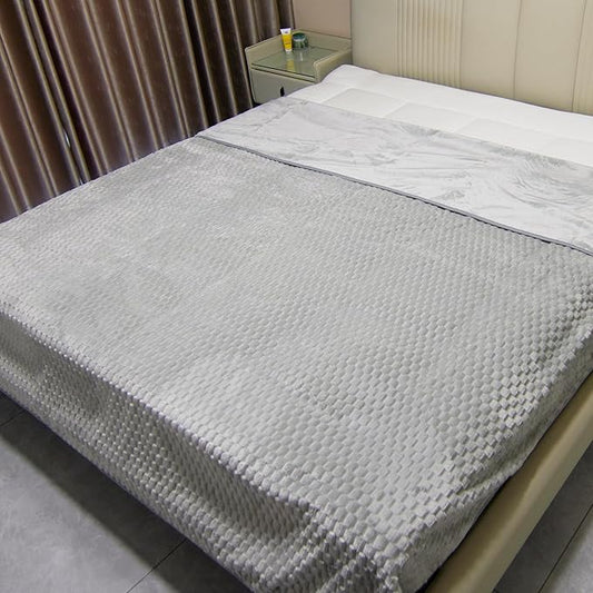 Water Resistant Blanket for Bed, 80"x90" Leakproof & Pet Friendly - King Size Waterproof Blanket, Reversible Large Water Resistant Throw (Glacier Gray/Cloud Gray)