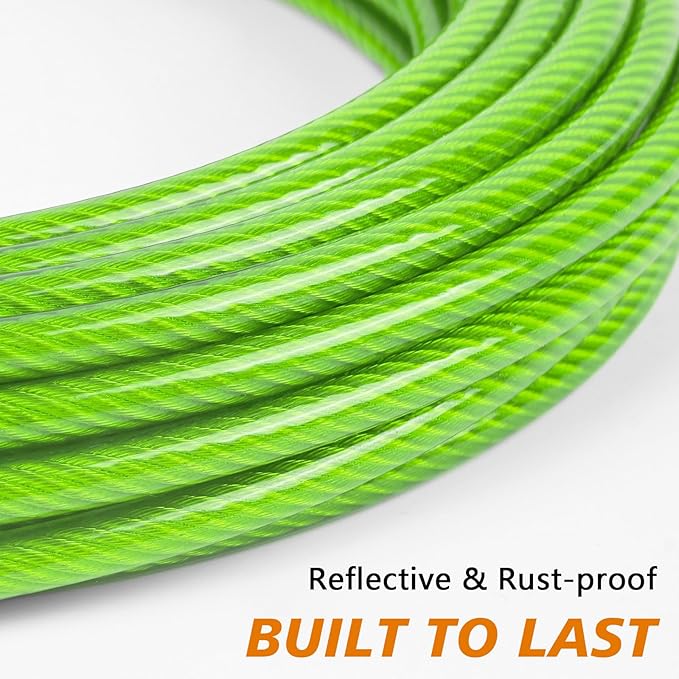 XiaZ 50FT Tie Out Cable for Dogs, Dog Leads for Yard Chew Proof, Heavy Duty Pet Tie Out Cable for Large Dogs Up to 250lbs,Durable Dog Runner Tether Line for Outdoor,Yard