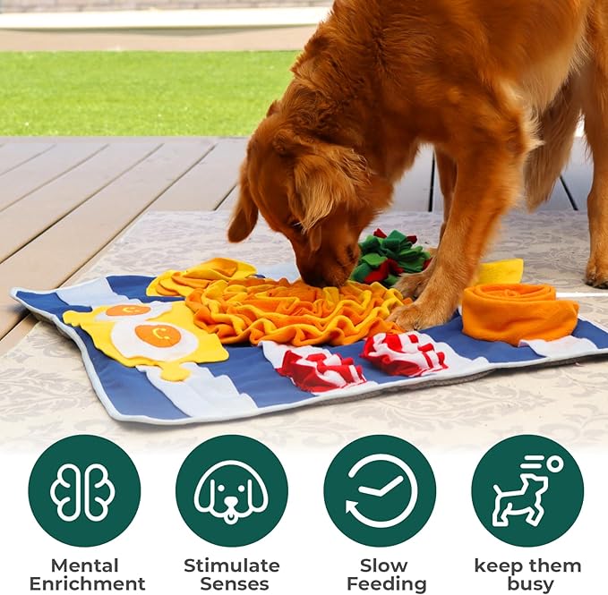 Snuffle Mat for Dogs, X-Large Dog Snuffle Mat 27” x 27”, Plush Enrichment Toy Slow Feeder, Puppy Puzzle to Keep Them Busy, Machine Washable, All Dog Sizes
