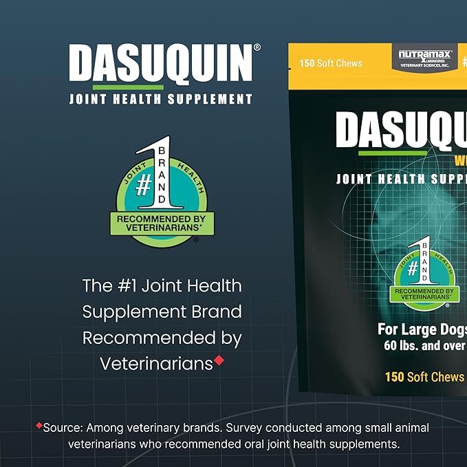 Nutramax Dasuquin for Large Dogs, Joint Health Supplement, Contains Glucosamine for Dogs, Plus Chondroitin, ASU, MSM and More, Supports Healthy Joints, Soft Chews, 150 Count