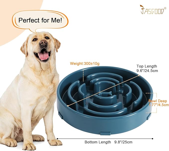 Slow Feeder Dog Bowls for Large Dogs Anti-Chocking Slower Feeder Dog Puzzle Bowl Pet Slow Eating Interactive Bloat Stop Dog Food Bowl JASGOOD,Ink Blue,Large
