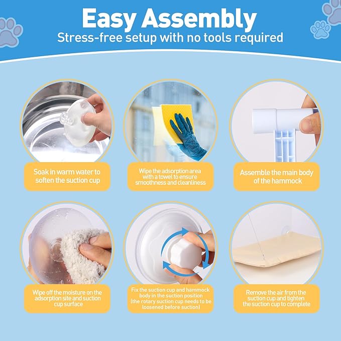 Cats Window Perch, Window cat Bed,Hammock, House, Equipped with Two Powerful Suction Cups, The Load-Bearing Capacity is Stronger, and The cat can Rest Assured to bask in The Sun(Khaki)