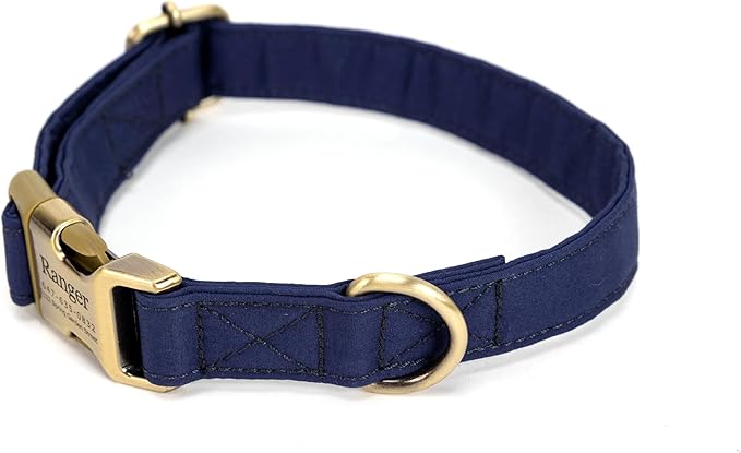 Personalized Dog Collar with Name and Phone Number Engraved,Adjustable Custom Puppy Collar,Organic Cotton Pet Collar for Small Medium Large Boy Girl Dogs