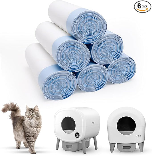 120 Count 26" x 11.8" Cat Litter Box Liners for Fsitego and Fumoi Self Cleaning Litter Box, Extra Thick Heavy Duty Cat Litter Bags Replacement, 3-4 Gallons of Capacity