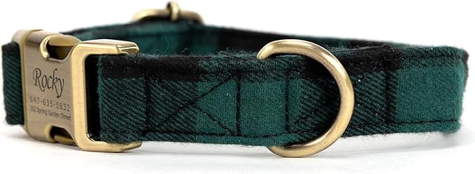 Personalized Dog Collar with Name and Phone Number Engraved,Adjustable Custom Puppy Collar,Organic Cotton Pet Collar for Small Medium Large Boy Girl Dogs