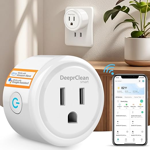 Mini Smart Plugs That Work with Alexa, Wifi Socket Compatible with Google Assistant, App Controlled Outlet with Timer & Schedule, 2.4GHz Wi-Fi Only Wireless Plugs Outlet for Smart Home Life