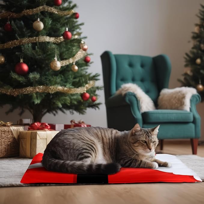 Tuanse Christmas Pets Heating Pad for Cats Dog 12 Level Adjustable Temperature Electric Heated Pad with Timer Waterproof Cat Heated Bed with Chew Resistant Cord for Pet Dog Puppy(17.7 x 23.6 Inch)