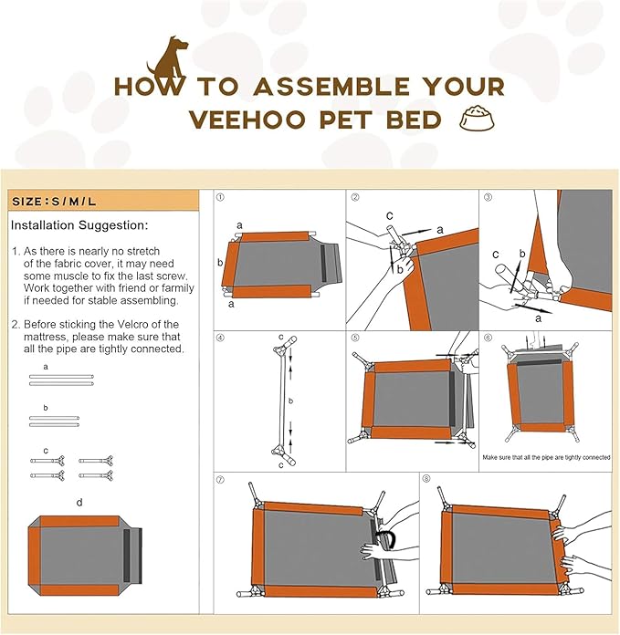 Veehoo Cooling Elevated Dog Bed, Portable Raised Pet Cot with Washable & Breathable Mesh, No-Slip Feet Durable Dog Cots Bed for Indoor & Outdoor Use, Small, Silver Gray