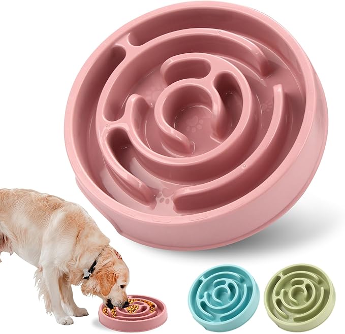Slow Feeder Dog Bowls, Puzzle Dog Bowl with Anti-Slip, Slow Feeder & Non-Slip Design, Boredom and Anxiety Reducer, Suitable for All Breed Dogs and Cat