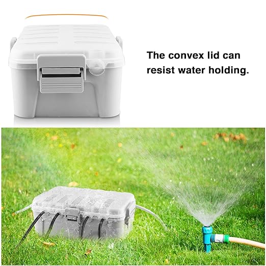 Flemoon Large Outdoor Electrical Box with Transparent Lid, IP54 Waterproof Box with Clear Cover, Weatherproof Extension Cord Cover for Photocell Light Sensor Timer, Power Strip, Outlet, Plug, Socket