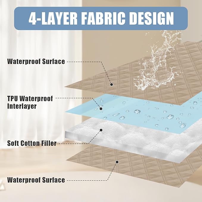 Smiry Waterproof Dog Bed Cover Pet Blanket, Soft Washable Dog Blanket for Furniture Bed Couch Sofa Reversible, Checkered (40"x80", Taupe/Taupe)