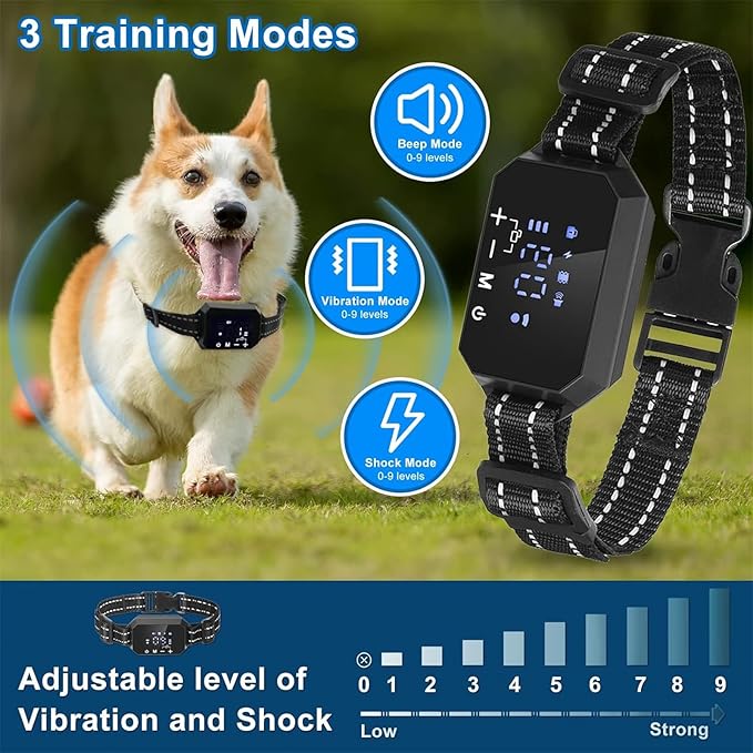 GPS Wireless Dog Fence, Electric Pet Containment System for Stubborn Dogs, Safe Effective, Rechargeable Waterproof Shock Collar Receiver, Tone/Static Correction, Harmless for All Dogs,black