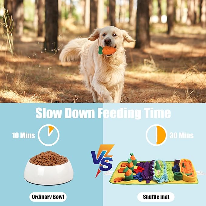 Snuffle Mat for Dogs Large Breed - 32'' X 20'' Washable Durable Sniff Mat for Slow Feeding Training, Enrichment Puzzle Toy for Mental Stimulation & Stress Relief