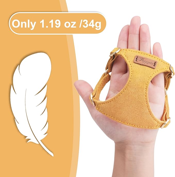 Puppytie No Pull Small Dog Harness with Multifunction Dog Leash,Lightweight Soft Adjustable No Choke Escape Proof Pet Harness Vest Pet Harness Vest,S,Yellow