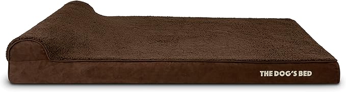 The Dog’s Bed Orthopedic Headrest Dog Bed XXL Brown Plush, Memory Foam, Pain Relief for Arthritis, Hip & Elbow Dysplasia, Post Surgery, Lameness, Waterproof Washable Cover