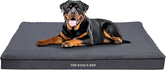 The Dog’s Bed Orthopedic Dog Bed, XXL Grey Plush, Waterproof, Supportive Dog Bed with Washable Replaceable Covers, Veterinary Approved