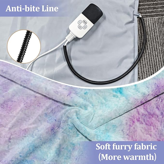 Pet Heating Pad, Indoor Waterproof Electric Heating Pad for Dogs Cats with Two Level Adjustable Temperature, Chew Resistant Cord, Detachable Cover -Large 27.5x17.7x0.5 (Color)