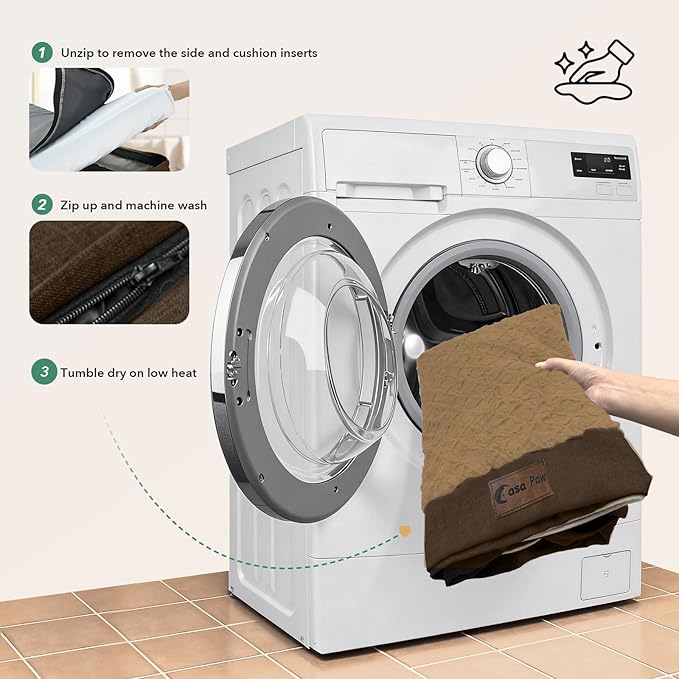 Orthopedic XL Dog Beds, Waterproof Memory Foam Big Pet Bed for Extra Large Sized Dogs 45x35Inch, Non-Slip Bottom and Egg-Crate Foam Dog Couch Bed with Washable Removable Cover, Brown