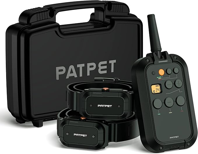 PATPET Dog Training Collar for 2 Dogs (15-140lbs) - 3/4 Mile Range E Collar Shock Collar for Large Dog