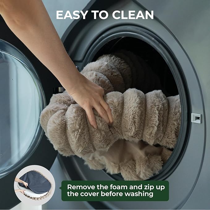 BALANCE Calming Dog Bed for Medium Sized Dogs, 30 Inches Oval Washable Pet Bed with Sides, Orthopedic Pet Couch Sofa with Non-Slip Bottom, Oatmeal