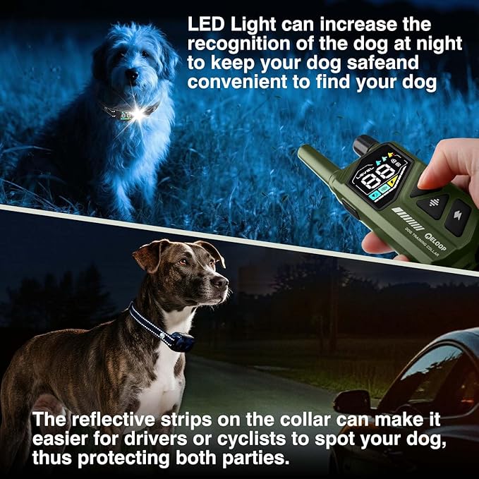 Dog Shock Collar for 3 Dogs - 3300FT Dog Training Collar with Remote IPX7 Waterproof Electric Collar with 3 Training Modes, Rechargeable AI Smart Anti-Barking Device with Three Receiver Collars