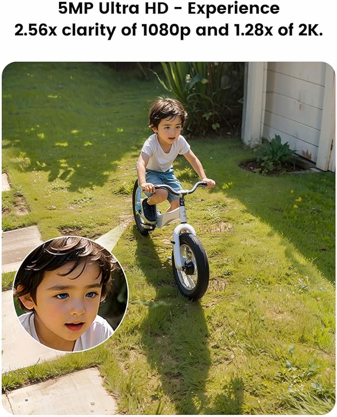 TREATLIFE 5MP Ultra HD 2.4G/5G WiFi Security Camera Outdoor Wired, Cameras for Home Security, Spotlight/Siren, AI Motion Detection, Color Night Vision, 2-Way Audio, Works with Alexa, Google Home, App