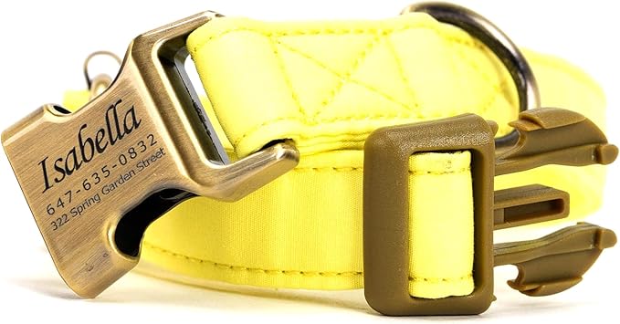 Personalized Dog Collar with Name and Phone Number Engraved,Adjustable Custom Puppy Collar,Organic Cotton Pet Collar for Small Medium Large Boy Girl Dogs