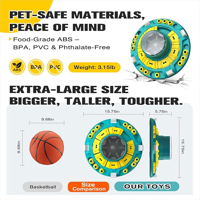 KADTC U.S. Brand & Design Levels 4 IN 1 Extra-Large Size Advanced Dog Puzzle Toy for Small/Medium/Large Smart Dogs Treat Puzzles Food Feeder Difficult Mental Stimulation Toys Christmas & New Year Gift