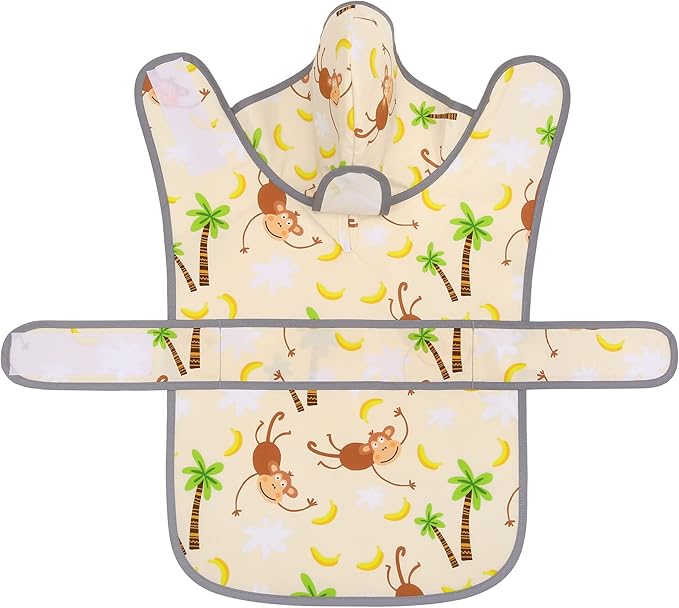 Dog Raincoats for Medium Dogs Waterproof Hooded Rain Jacket with Reflective Strips Leash Hole & Poncho Adjustable Fit (Monkey,M)