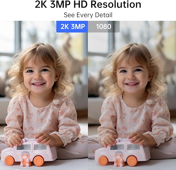 2.4&5GHz WiFi Indoor Security Camera,2K/3MP Camera for Home Security, 355° Pan/Tilt Pet Cam, IR Night Vision Baby Monitor, 2-Way Audio, Motion Tracking, Cloud & SD Card Storage