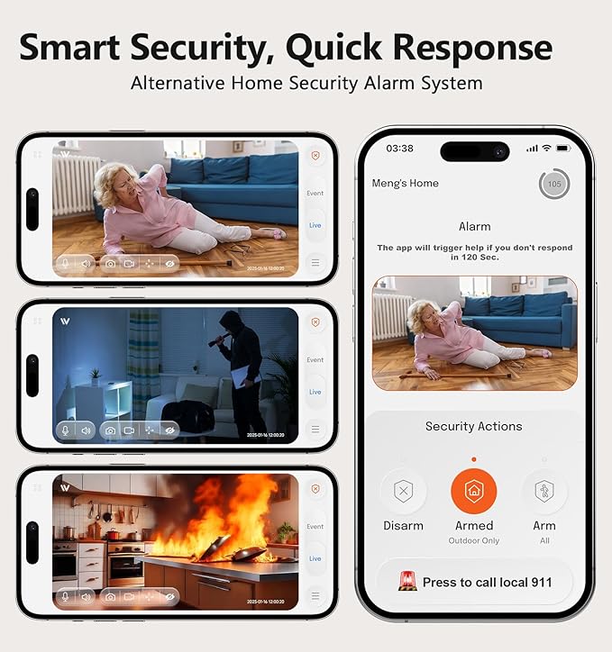 Cameras for Home Security Indoor Robot, 2K 2.4&5Ghz Indoor Camera WiFi Wireless Pet/Nanny/Dog Camera Phone App, Human Detection Color Night Vision, 2 Way Talk, AI Notification Smart Search Monitor Cam