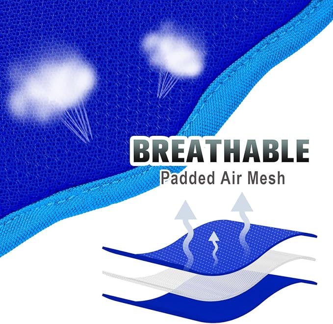 BARKBAY No Pull Dog Harness Large Reflective Dog Harness with Front Clip and Easy Control Handle for Walking Training Running with ID tag Pocket(Sapphire Blue & Blue,XS)