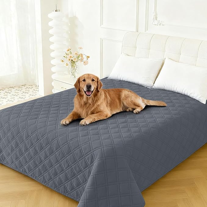 Waterproof Dog Blanket, Non-Slip Soft Pet Bed Cover, Couch Cover for Dogs Washable, Protects Sofa, Furniture, Crate, Car, Tear Resistant Leakproof Pet Blanket (30x70 Inch, Dark Grey)