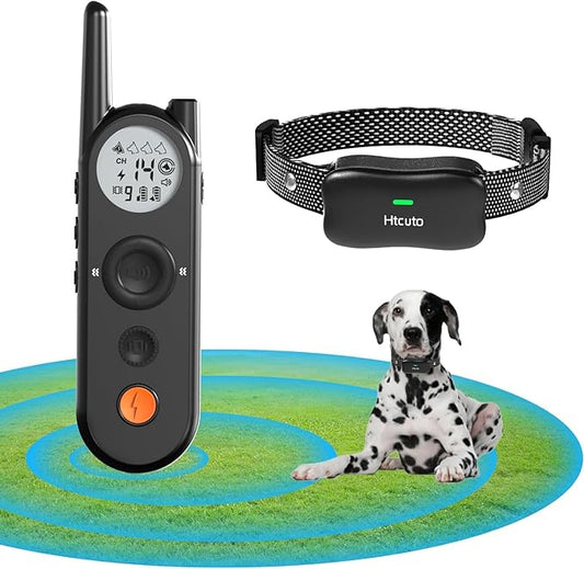 X3 Wireless Dog Fence 3500FT Fence and 6100FT Remote Training Collar, 185 Days Rechargeable Battery - IPX7 Waterproof Collar, Vibrate/Beep/Shock Modes for All Dogs, Black