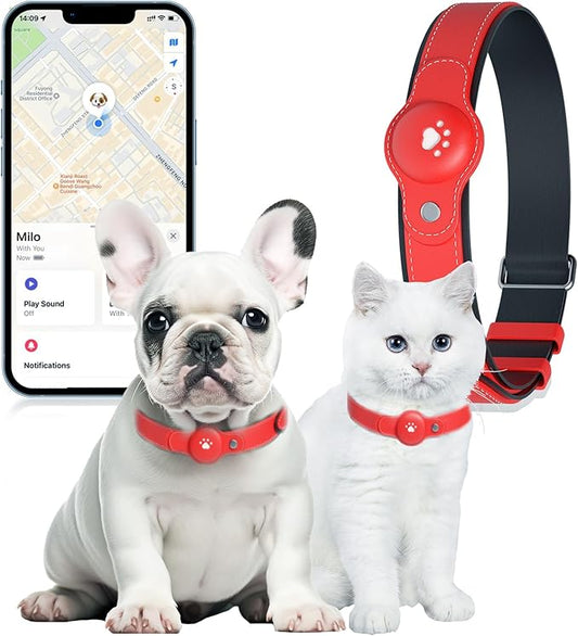 2-in-1 GPS Tracker for Dogs&Cats: Smart Collar with Real-Time Location, No Monthly Fee, Unlimited Range (iOS Only) GPS Tracker Dog Collar- Ideal for Small, Medium Large Dogs(Tracker Included)