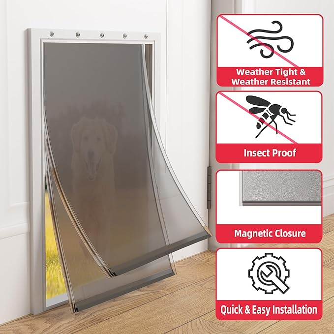 2PACK Large Dog Door Replacement Flap with Screws,Doggie Door Replacement Flaps Compatible with PetSafe Freedom Doggie Doors PAC11-11039,10 1/8" X 16 7/8",Weather Resistant and Easy to Install