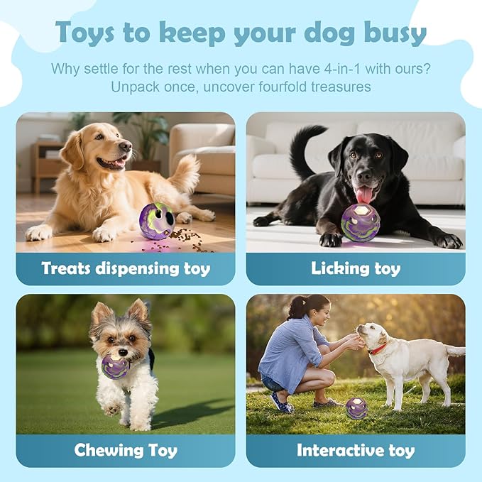 Dog Toys, Frozen Dog Treats to Keep Dogs Busy, Interactive Treat Dispensing Dog Toy Puzzle, Interactive Chew Toys for Large Dog, Power Chewer, Durable Rubber-Easy to Clean (Small)