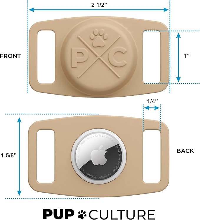 Pup Culture AirTag Dog Collar | Durable & Protective Dog AirTag Holder - Track Your Pet Using Apple AirTag Technology - Dog Collar AirTag Holder -for Dogs and Cats