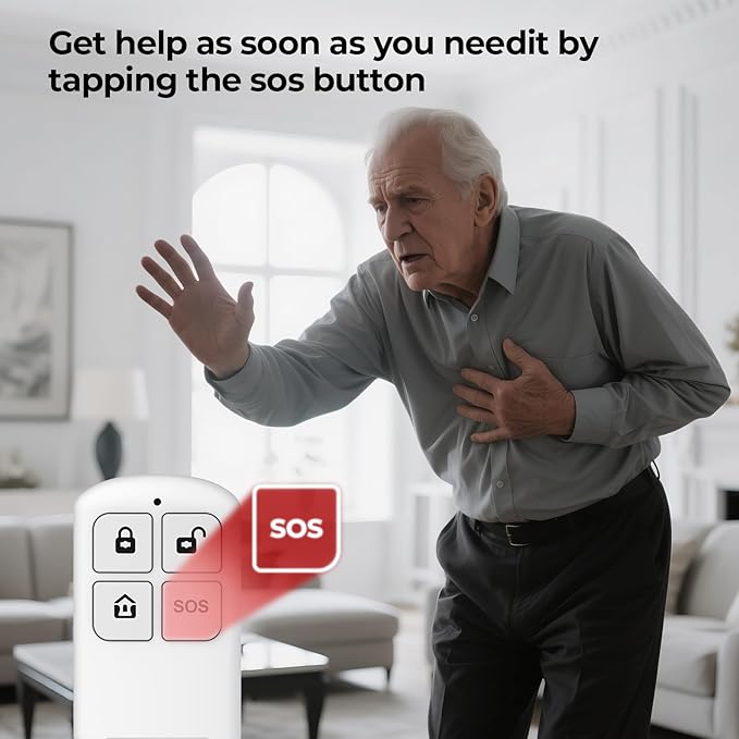 Alarm System for Home Security,9 Pieces Smart WiFi Door Alarm System with APP Alert,Window Motion Sensor Alarm,Remote Control, Loud Siren,Compatible with Alexa