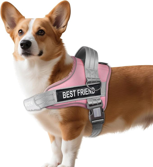 AUROTH Dog Harness No Pull Soft Padded Service Dog Vest, No Choke, Easy On Pet Vest with Handle, Adjustable Reflective Dog Harness for Small, Medium and Large Dogs, Easy Walking and Training