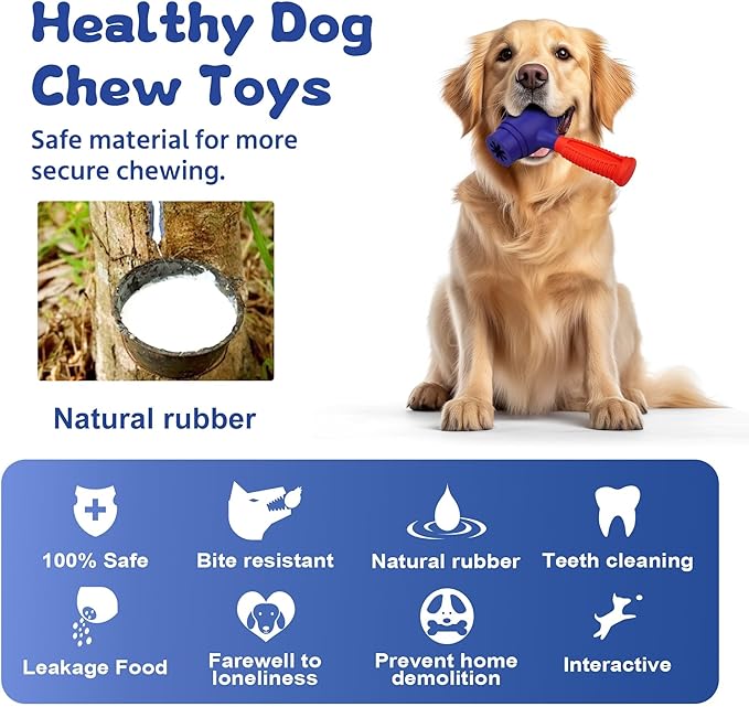 Dog Training Toys for Aggressive Chewers ，Pet Chompion Heavyweight Dog Chew Toy for Medium Large Breeds，Food Grade Non-Toxic Dental Pet Toy(Hammer Dog Toys, 6.78 in XLarge)