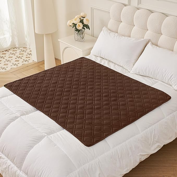 Smiry Waterproof Dog Blanket, 40x50 Inch Soft Pet Bed Cover Reversible, Washable Sofa Couch Furniture Protector for Small Medium Large Dog Puppy Cat, Geometric, Brown/Chocolate