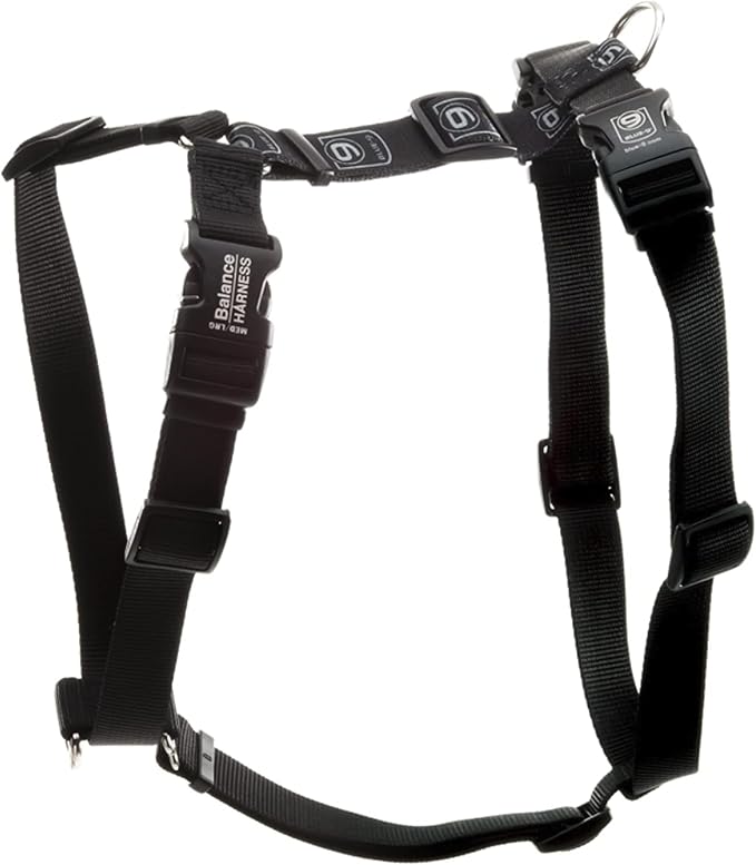 Blue-9 Buckle-Neck Balance Harness, Fully Customizable Fit No-Pull Harness, Ideal for Dog Training and Obedience, Made in The USA, Black, X-Small