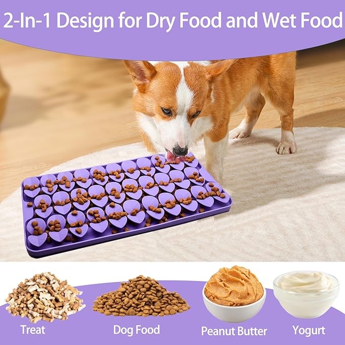 Medium Silicone Snuffle Mat for Dogs, Dog Lick Mat Slow Feeder for Slow Eating,Suction Cups Snuffle Mat for Dogs Large Breed Training Smell,Encourages Natural Foraging Skill,Sniffing