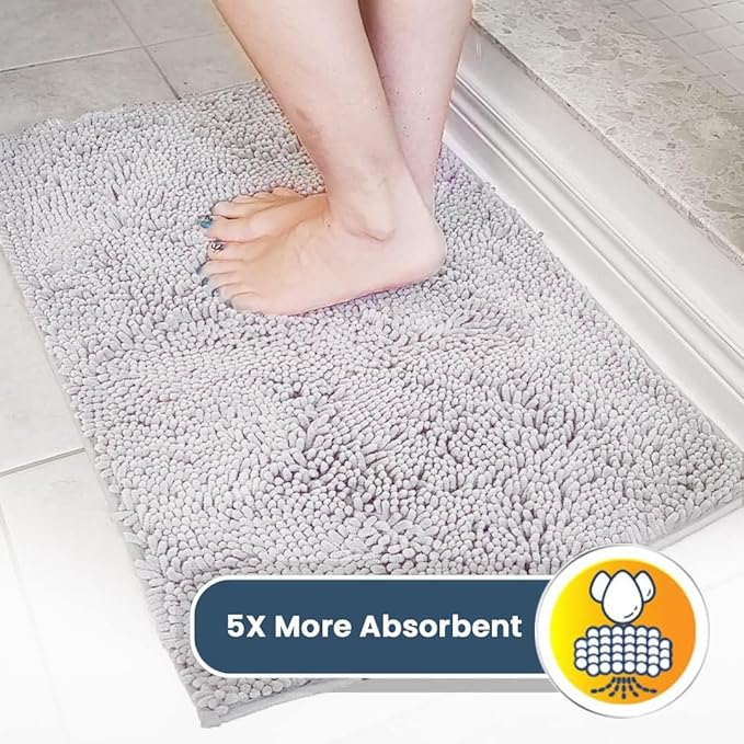 Muddy Mat® Original Dog Door Mat for Muddy Paws, Super Absorbent Microfiber, Non-Slip Washable Pet Rug, Quick Dry Chenille Entryway Carpet, Machine Washable Indoor Outdoor mat, White 48"x72"