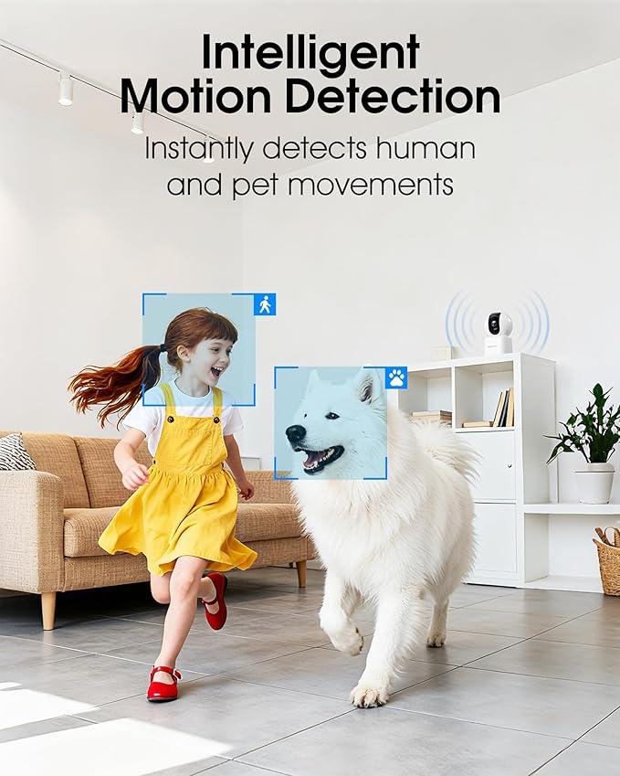 Cameras for Home Security 2pcs with WiFi 6&5GHz/2.4GHz, Motion Tracking Never Miss a Moment, 2-Way Audio, Night Vision, Compatible with Alexa Upgrades Your Idoor Security
