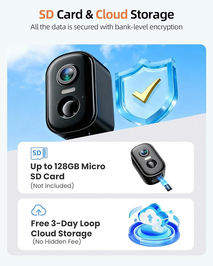 Solar Security Camera Wireless Outdoor, 2K Cameras for Home Security Outside with AI Motion Detection, Color Night Vision, Two-Way Talk, IP66 Weatherproof, 2.4GHz Wi-Fi, Cloud/SD Storage