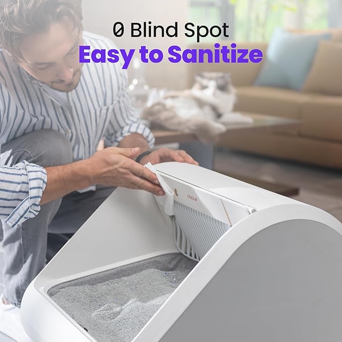 Popur X5 Cat Robot Kitty Litter Box Automatic Self Cleaning for Multiple Large Cats - Core Bundle Best Value Includes Smart Sifting Litter Pan, Odor Control Plastic Waste Bin, Extra Liner & Trash Bags