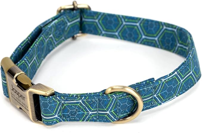 Personalized Dog Collar with Name and Phone Number Engraved,Adjustable Custom Puppy Collar,Organic Cotton Pet Collar for Small Medium Large Boy Girl Dogs